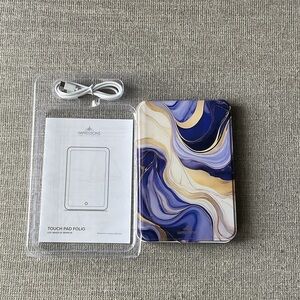 Impressions Marble Design Touch Pad Folio - Blue and Gold